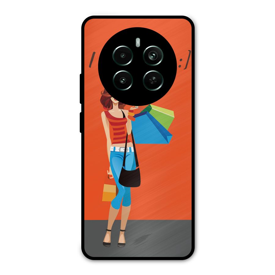 Love Shopping Classy Girl Metal Back Case for Realme 12 Plus