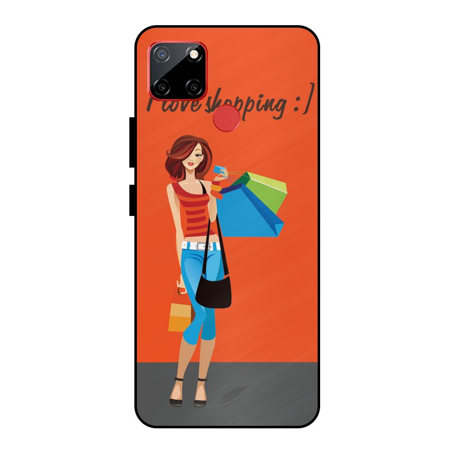 Love Shopping Classy Girl Metal Back Case for Realme C12
