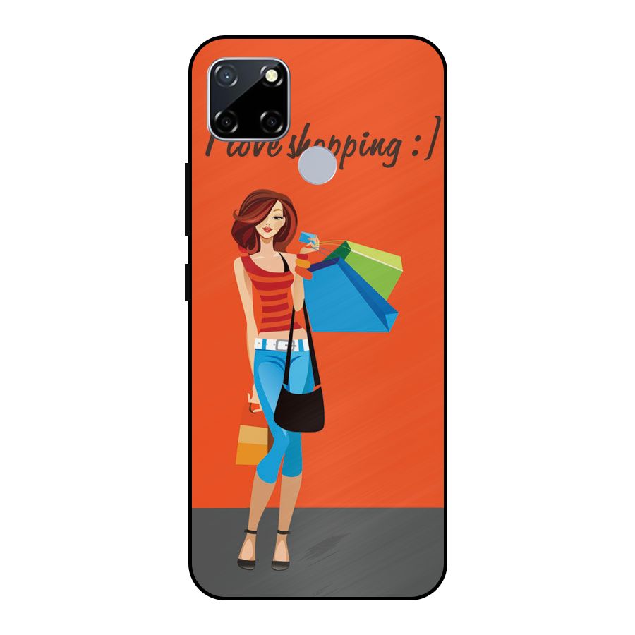 Love Shopping Classy Girl Metal Back Case for Realme Narzo 20