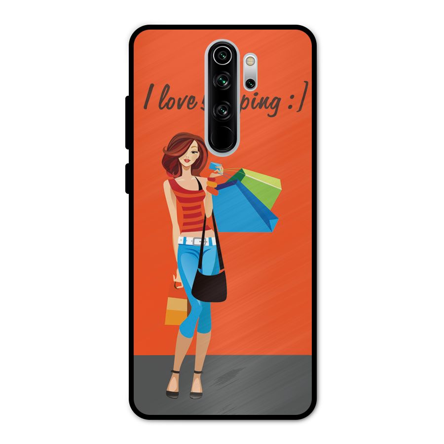 Love Shopping Classy Girl Metal Back Case for Redmi Note 8 Pro