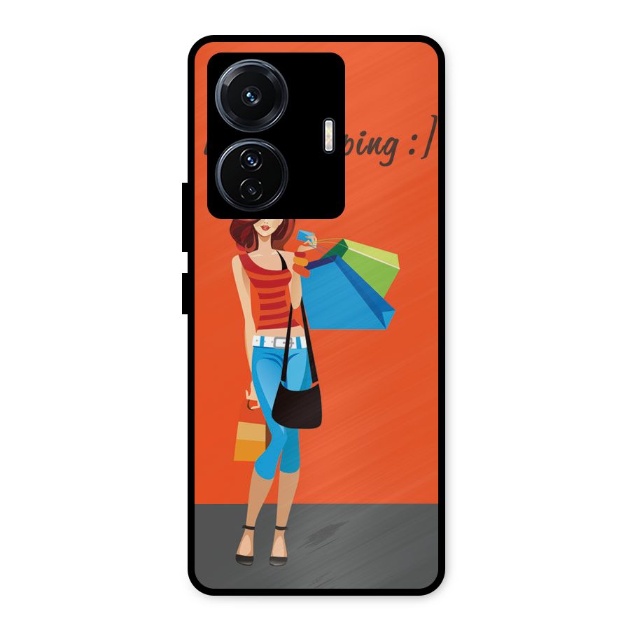 Love Shopping Classy Girl Metal Back Case for Vivo T1 Pro