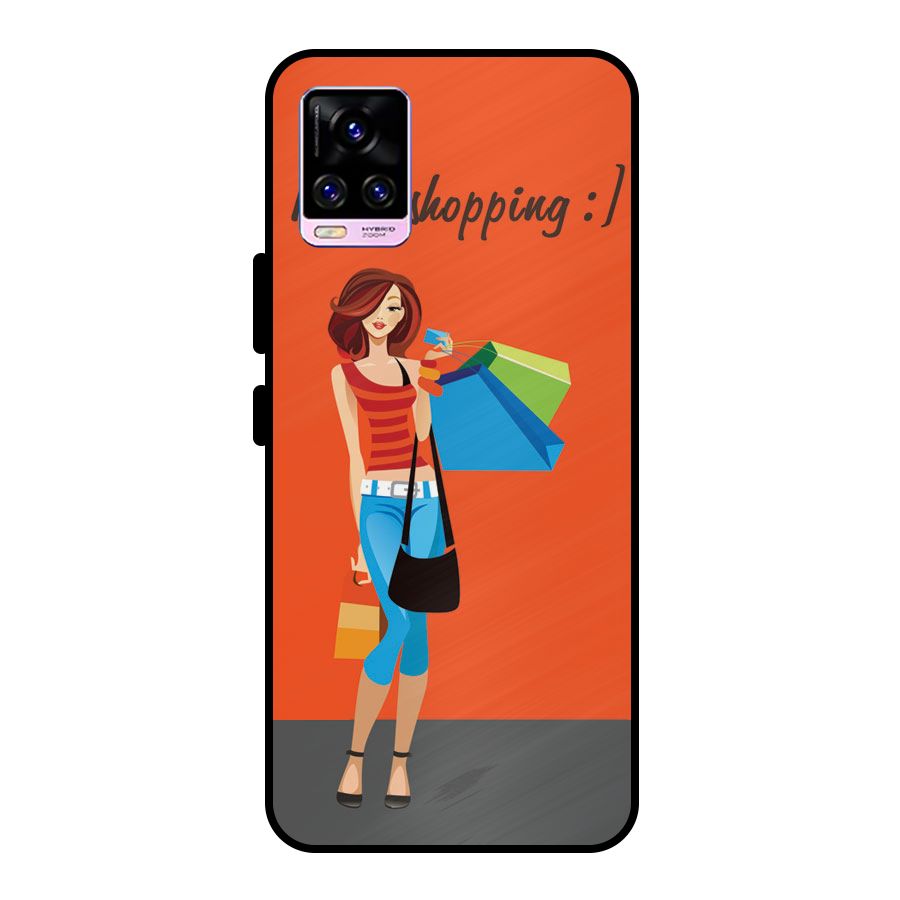 Love Shopping Classy Girl Metal Back Case for Vivo V20 Pro