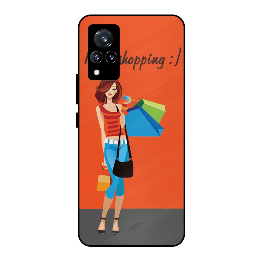 Love Shopping Classy Girl Metal Back Case for Vivo V21 5G