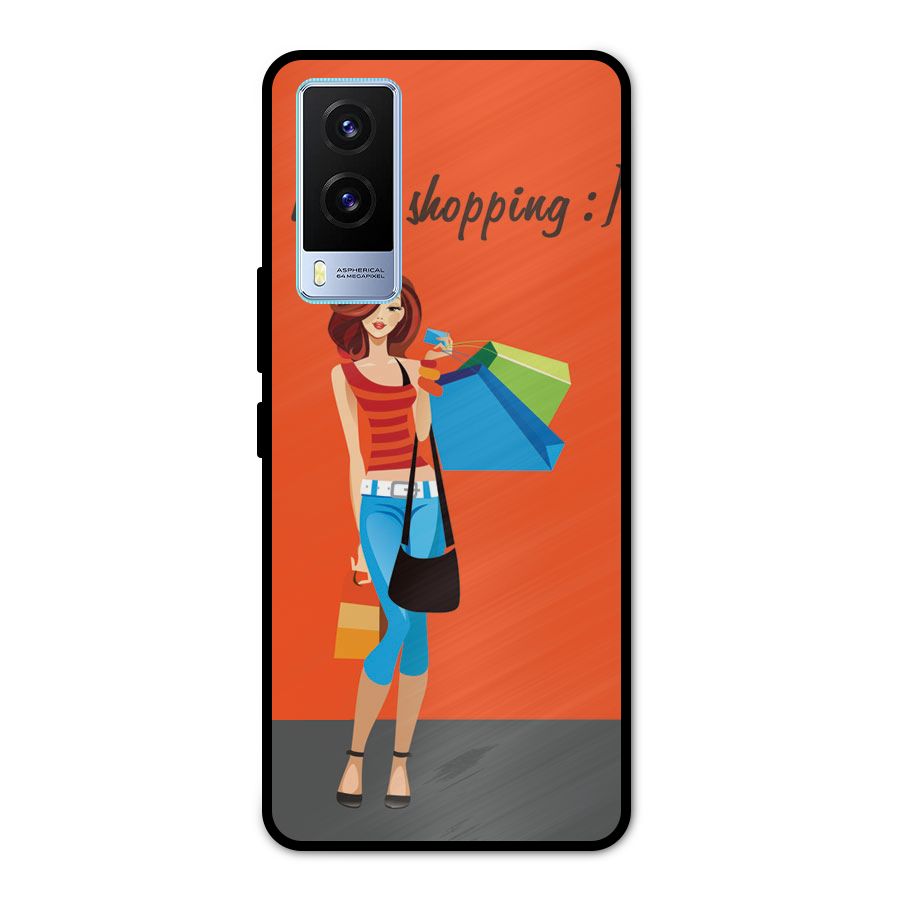 Love Shopping Classy Girl Metal Back Case for Vivo V21e 5G