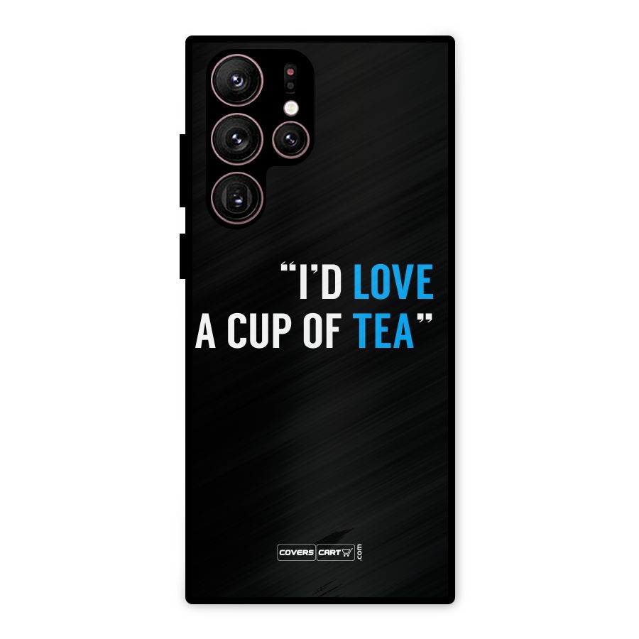 Love Tea Metal Back Case for Galaxy S22 Ultra 5G