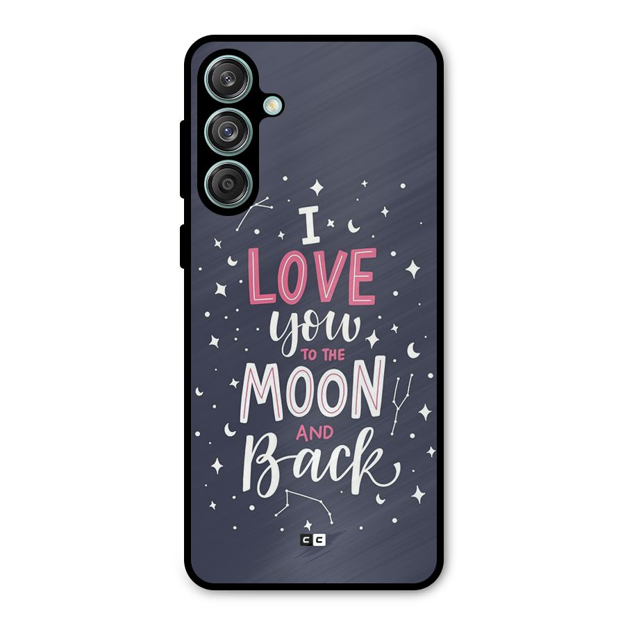 Love To The Moon Metal Back Case for Galaxy M55 5G