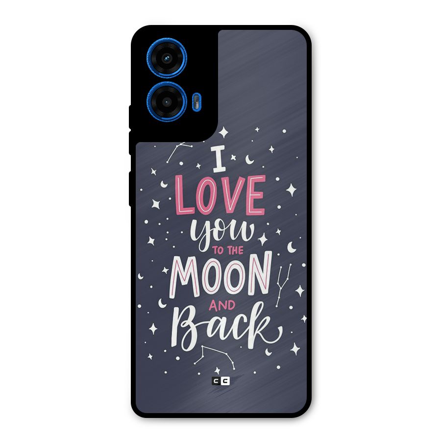 Love To The Moon Metal Back Case for Moto G45