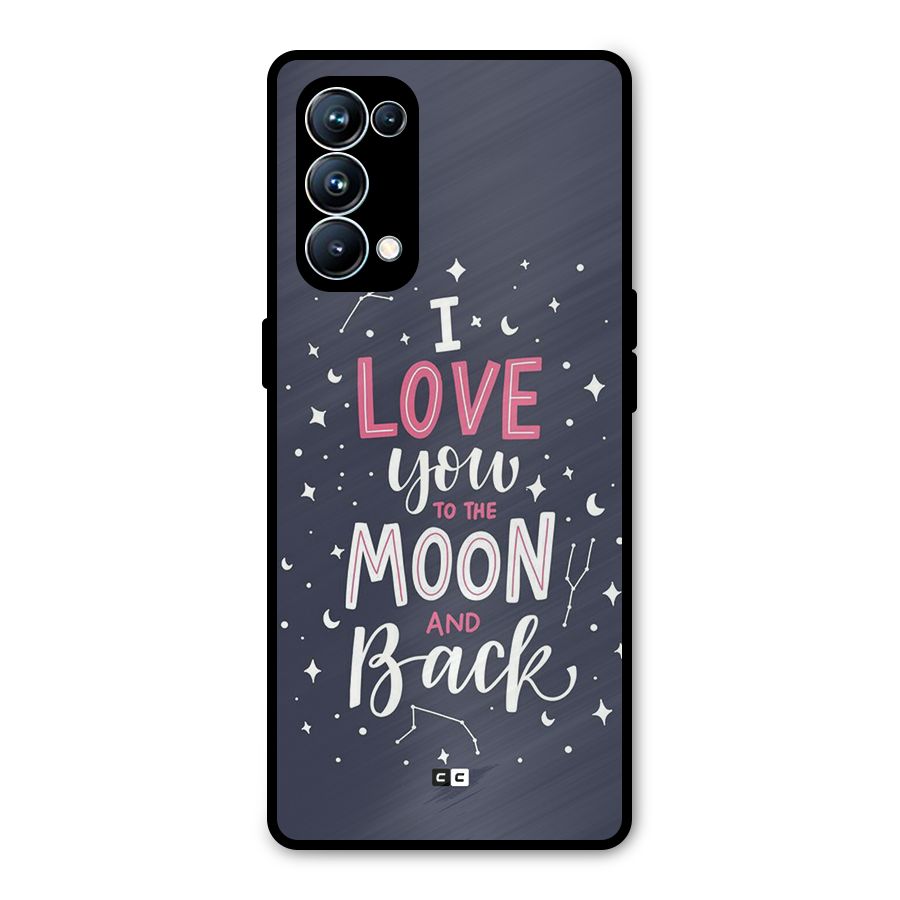 Love To The Moon Metal Back Case for Oppo Reno5 Pro 5G