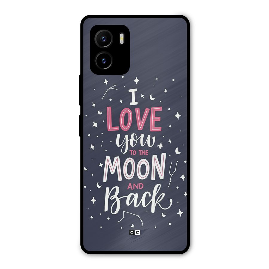 Love To The Moon Metal Back Case for Vivo Y15s