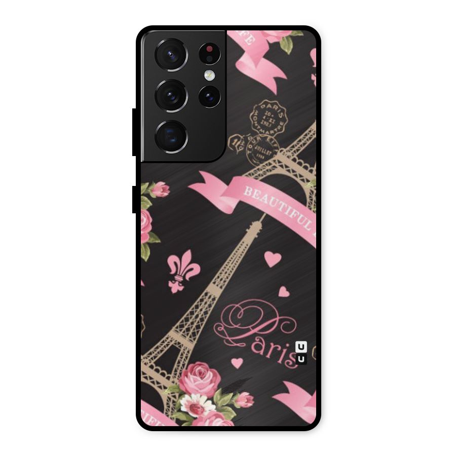 Love Tower Metal Back Case for Galaxy S21 Ultra 5G