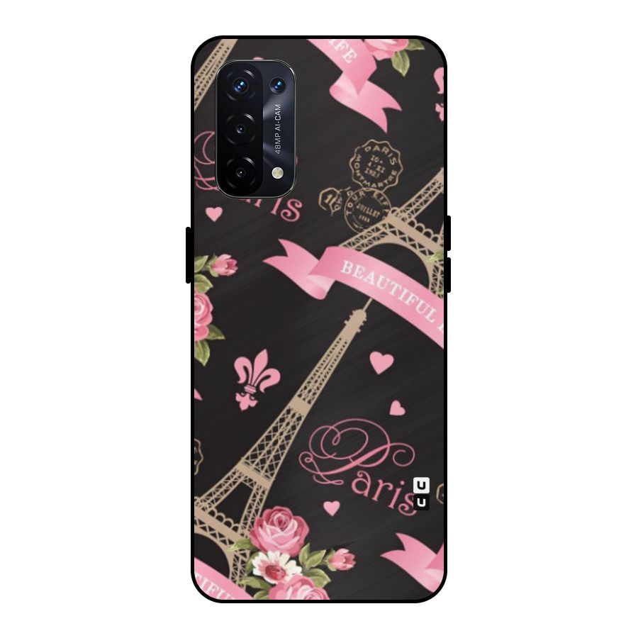 Love Tower Metal Back Case for Oppo A74 5G