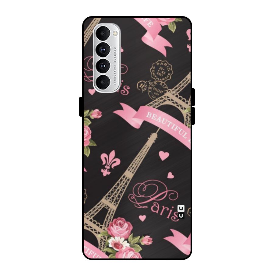 Love Tower Metal Back Case for Oppo Reno4 Pro