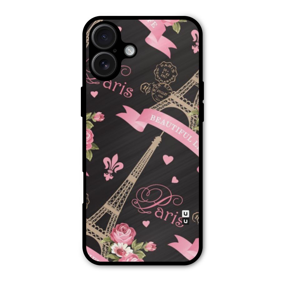 Love Tower Metal Back Case for iPhone 16 Plus