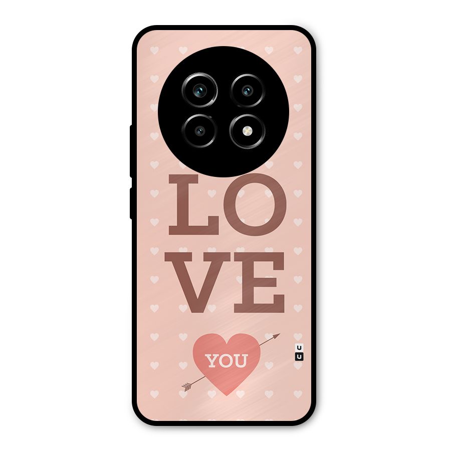Love You Hearts Metal Back Case for Realme 14 Pro Lite