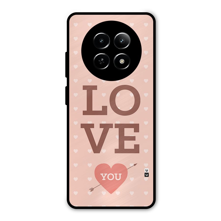 Love You Hearts Metal Back Case for Realme Narzo N65