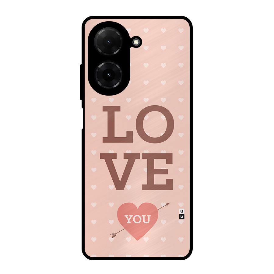 Love You Hearts Metal Back Case for Redmi A5 4G