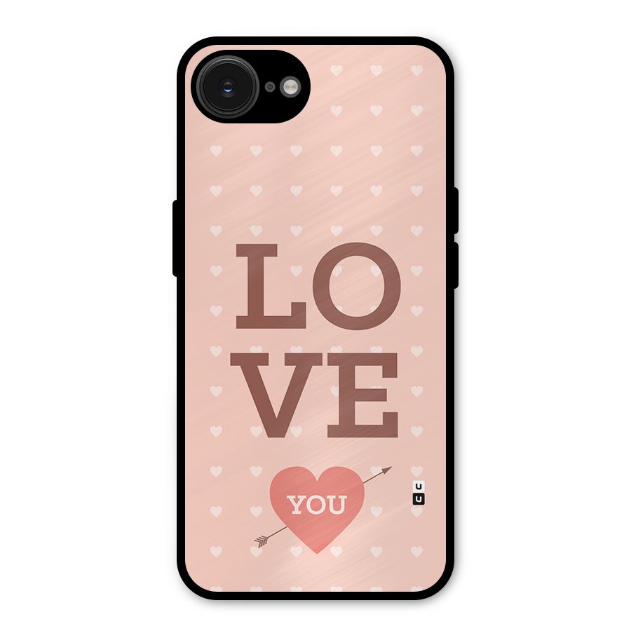 Love You Hearts Metal Back Case for iPhone 16e