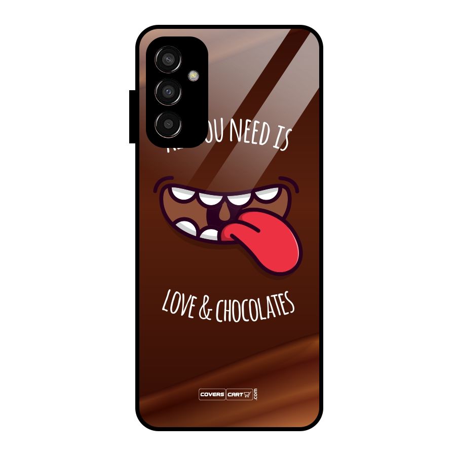 Love and Chocolates Glass Back Case for Galaxy F13