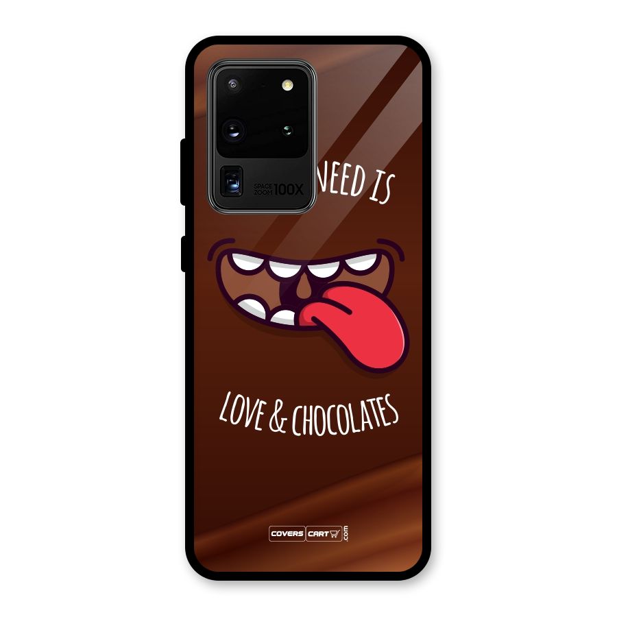 Love and Chocolates Glass Back Case for Galaxy S20 Ultra