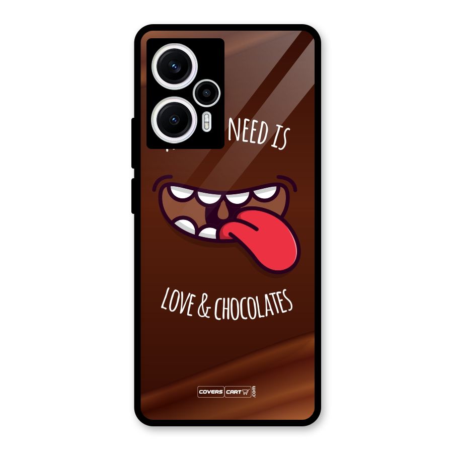 Love and Chocolates Glass Back Case for Poco F5