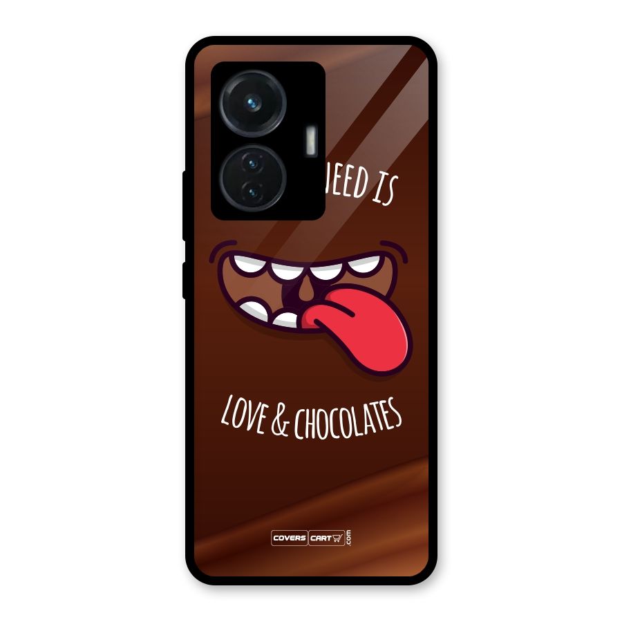 Love and Chocolates Glass Back Case for Vivo T1 44W