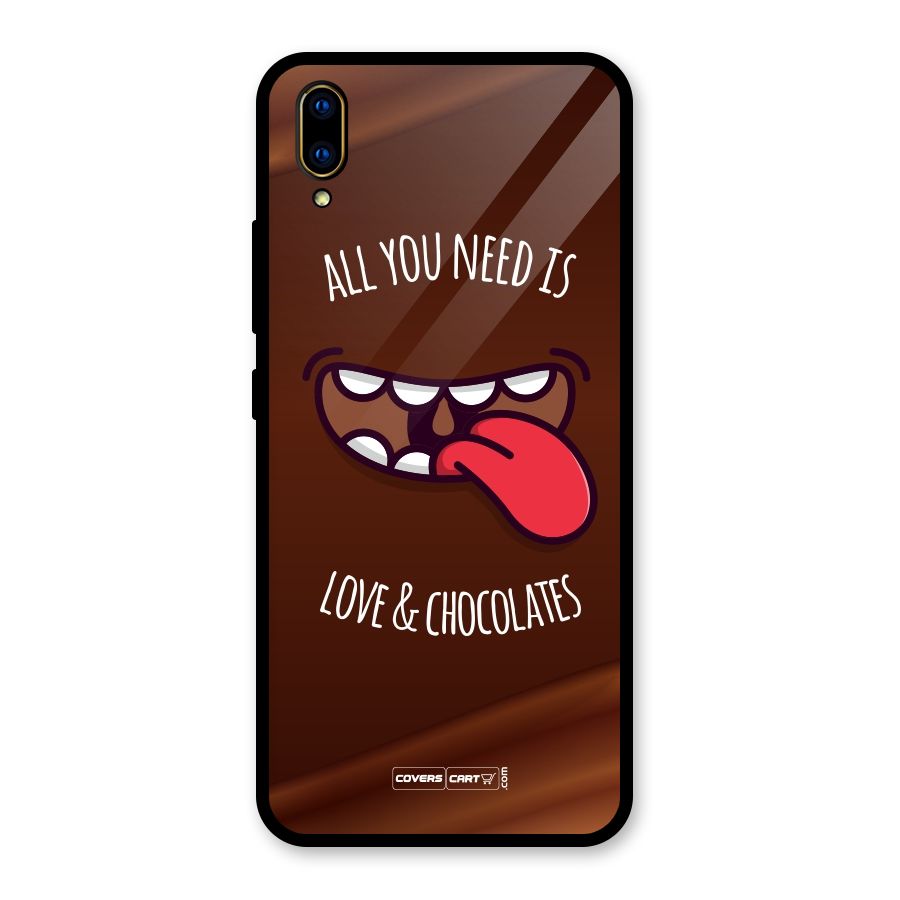 Love and Chocolates Glass Back Case for Vivo V11 Pro