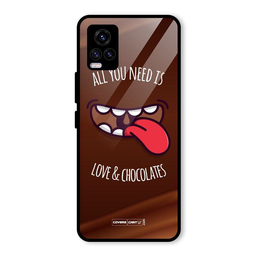Love and Chocolates Glass Back Case for Vivo V20 2021
