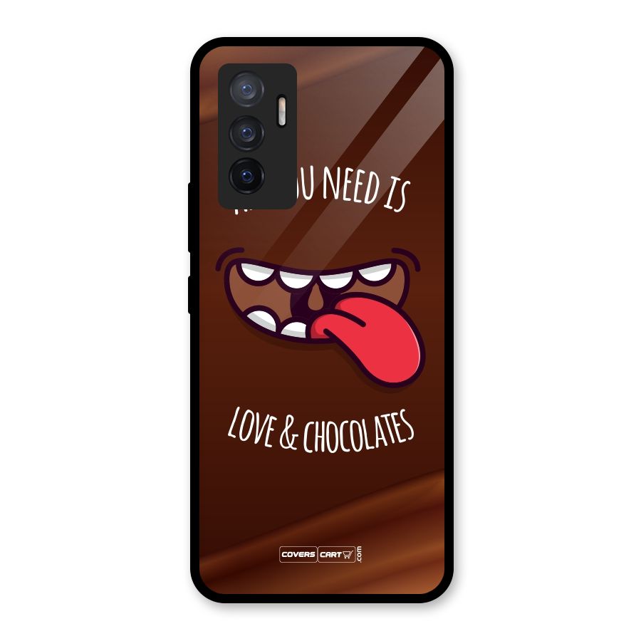 Love and Chocolates Glass Back Case for Vivo V23e