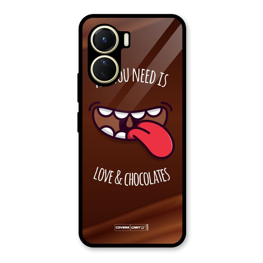 Love and Chocolates Glass Back Case for Vivo Y16