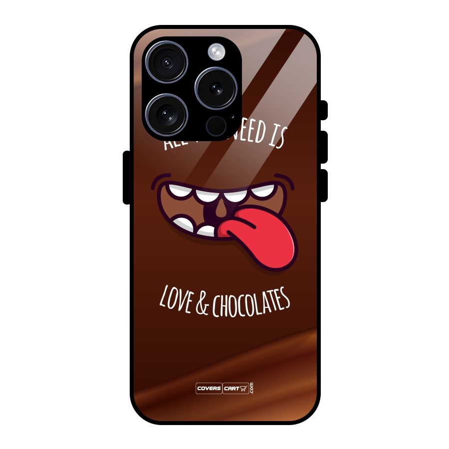 Love and Chocolates Glass Back Case for iPhone 15 Pro