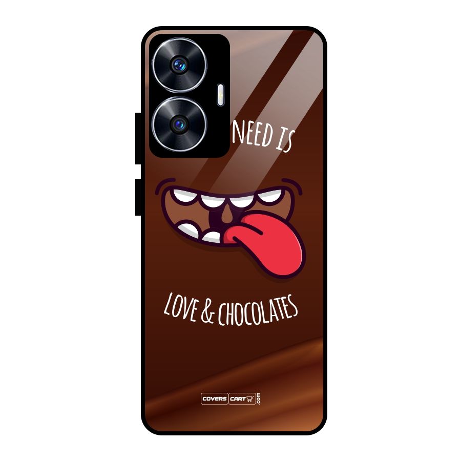 Love and Chocolates Glass Back Case for realme C55