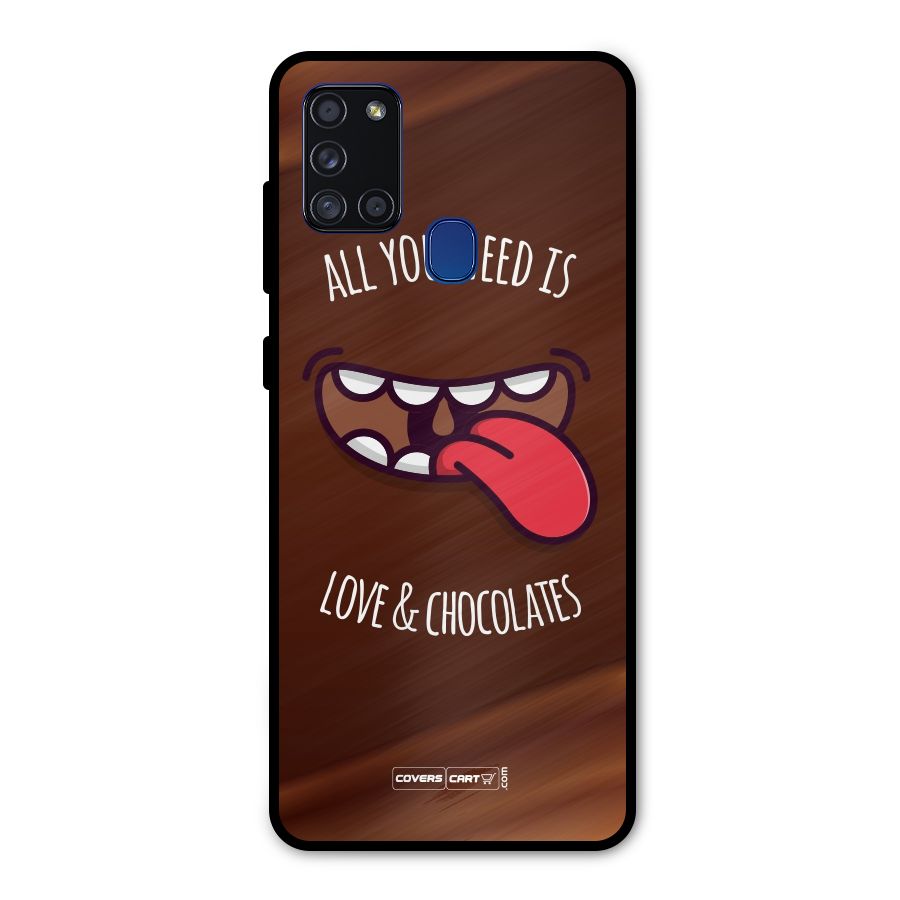 Love and Chocolates Metal Back Case for Galaxy A21s