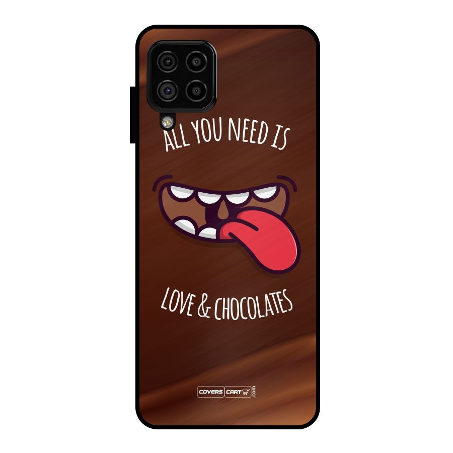 Love and Chocolates Metal Back Case for Galaxy A22 4G