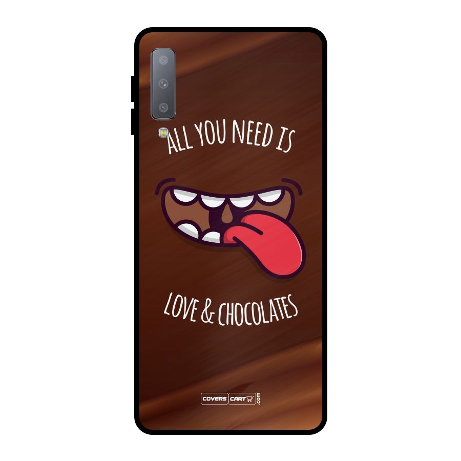 Love and Chocolates Metal Back Case for Galaxy A7 (2018)