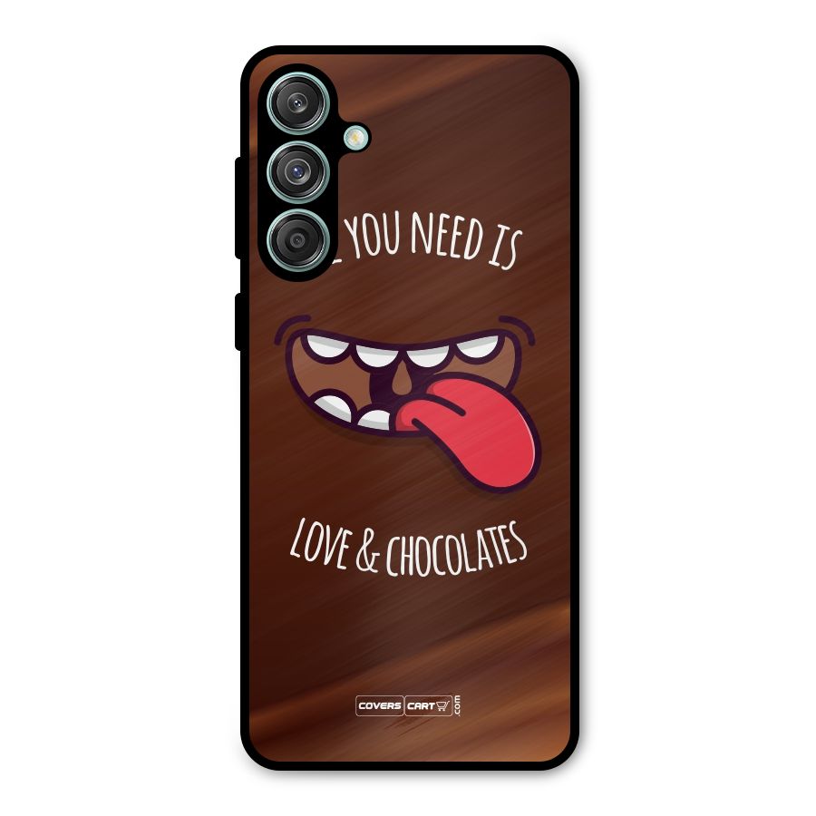 Love and Chocolates Metal Back Case for Galaxy M55 5G