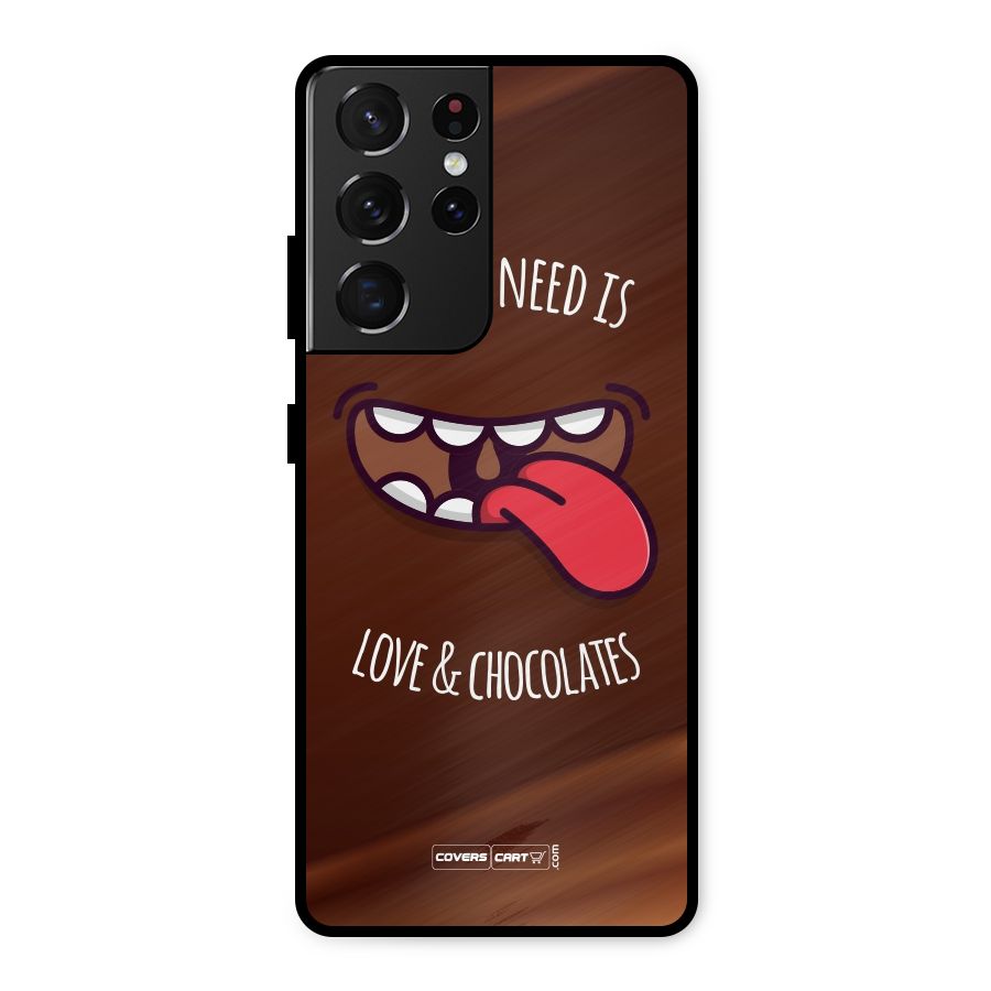 Love and Chocolates Metal Back Case for Galaxy S21 Ultra 5G