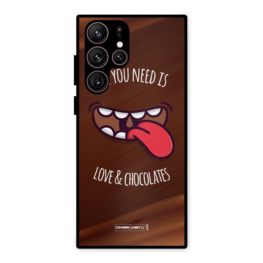 Love and Chocolates Metal Back Case for Galaxy S22 Ultra 5G