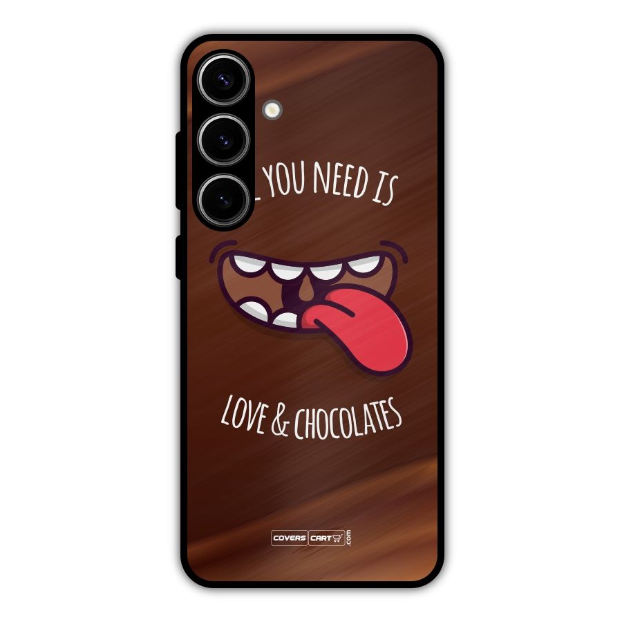 Love and Chocolates Metal Back Case for Galaxy S24 Plus