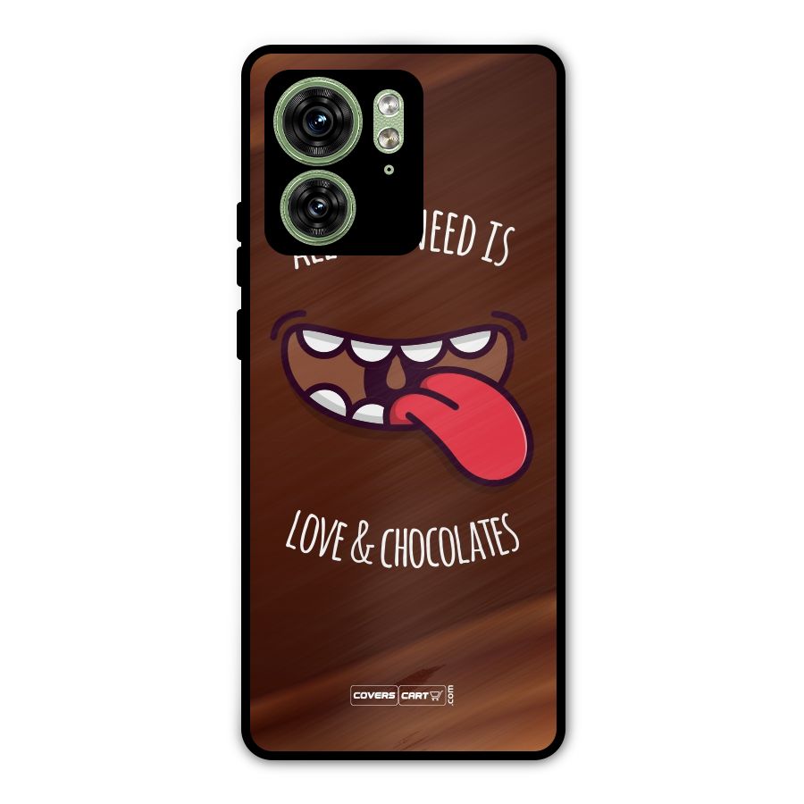 Love and Chocolates Metal Back Case for Motorola Edge 40 5G
