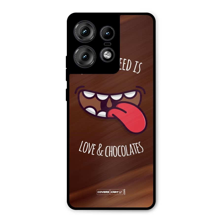 Love and Chocolates Metal Back Case for Motorola Edge 50 Pro