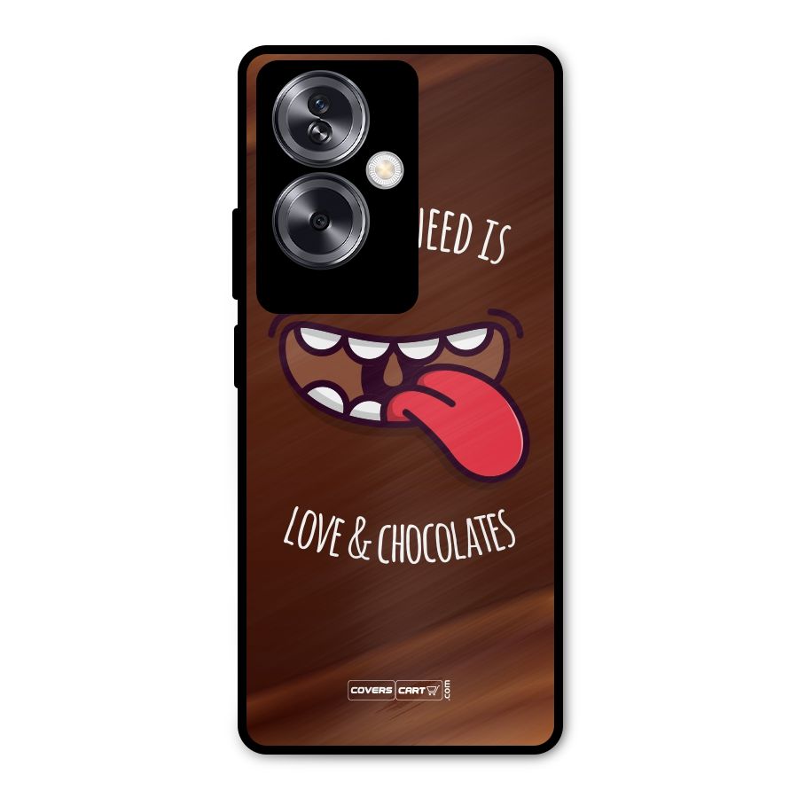 Love and Chocolates Metal Back Case for Oppo A79 5G