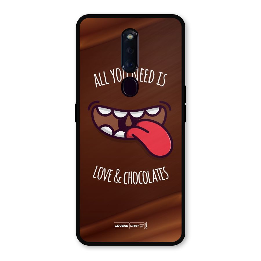 Love and Chocolates Metal Back Case for Oppo F11 Pro