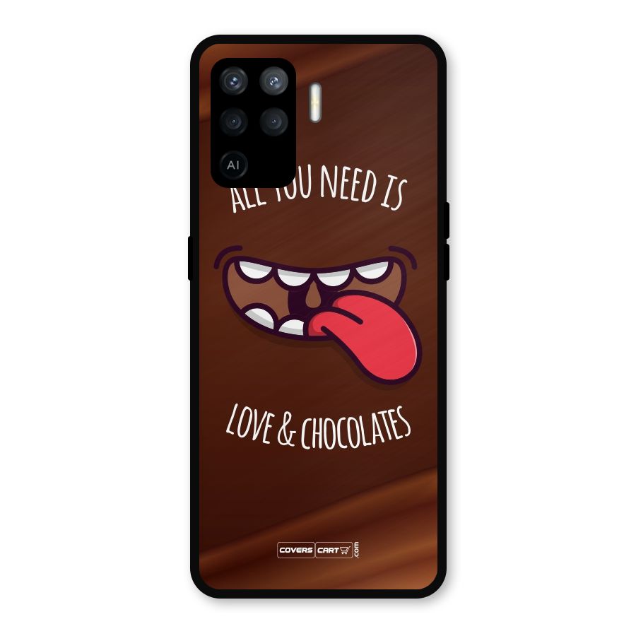 Love and Chocolates Metal Back Case for Oppo F19 Pro