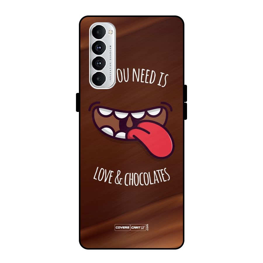 Love and Chocolates Metal Back Case for Oppo Reno4 Pro