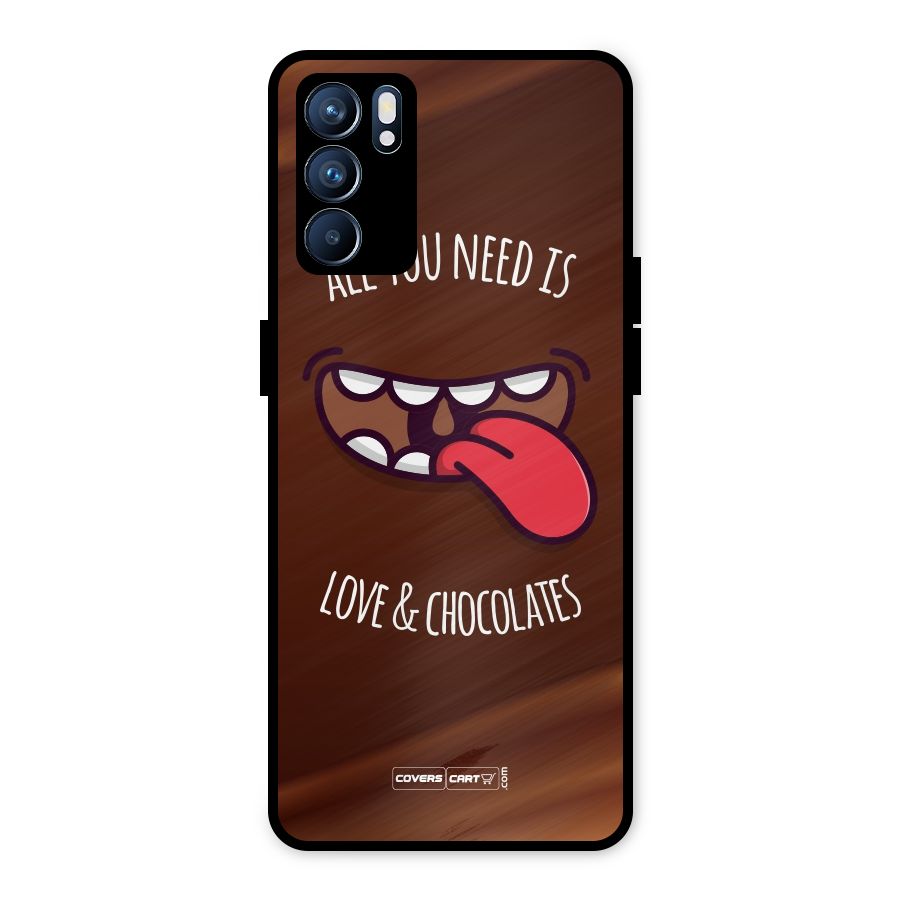 Love and Chocolates Metal Back Case for Oppo Reno6 5G