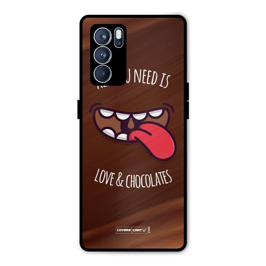 Love and Chocolates Metal Back Case for Oppo Reno6 Pro 5G