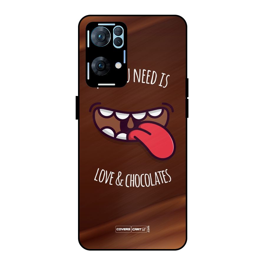 Love and Chocolates Metal Back Case for Oppo Reno7 Pro 5G