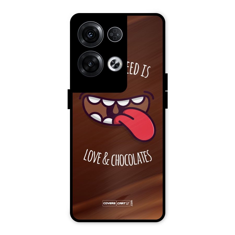 Love and Chocolates Metal Back Case for Oppo Reno8 Pro 5G
