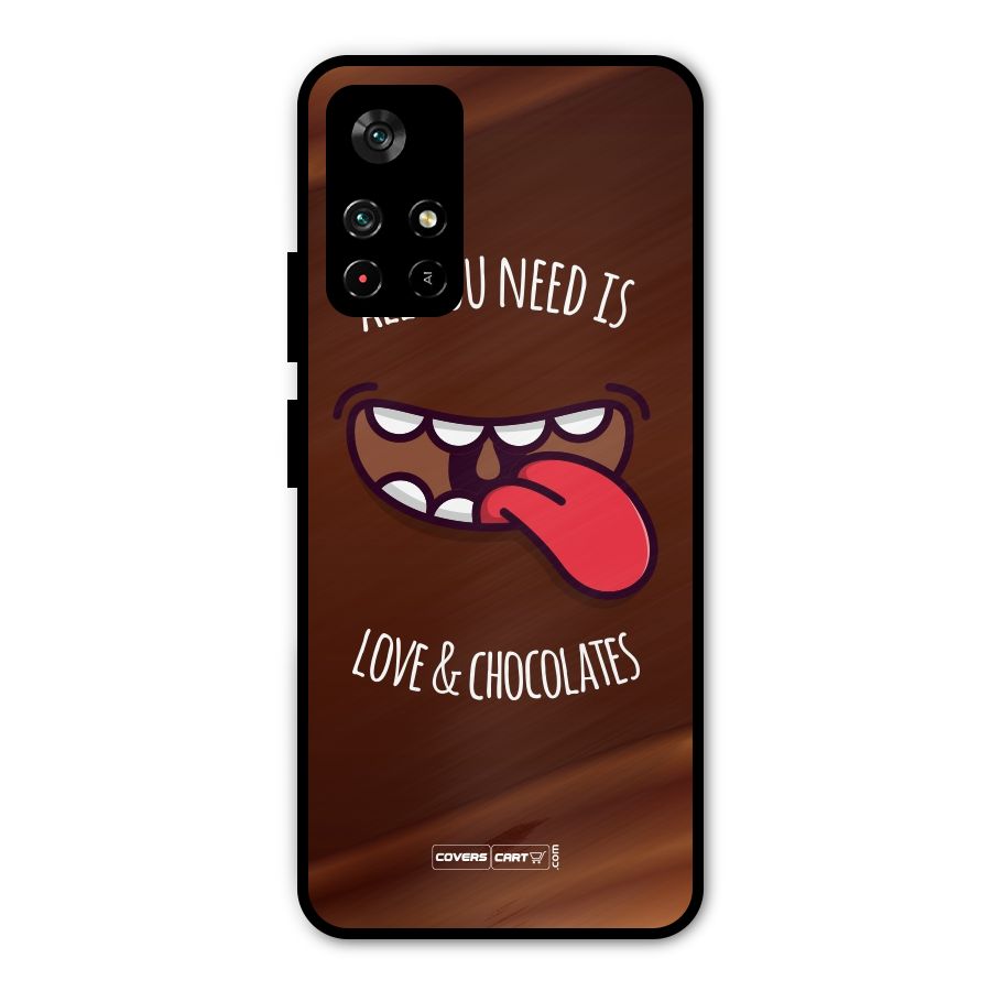 Love and Chocolates Metal Back Case for Poco M4 Pro 5G