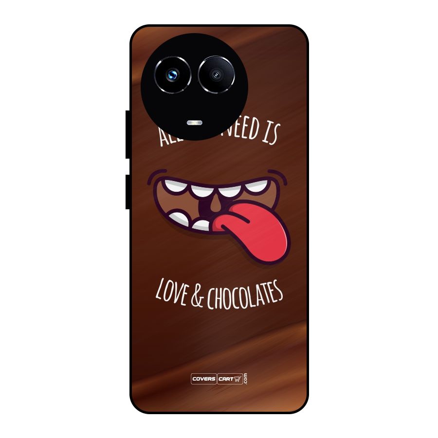 Love and Chocolates Metal Back Case for Realme 11X